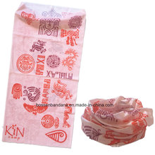 China OEM Produce Customized Logo Pink Girl′s Printed Multifunctional Sports Scarf Headwear Buff